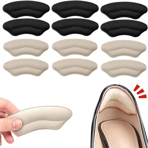 6 Pairs of Heel Cushion Pads, Heel snug Inserts, Shoe Pads Scratch-Resistant and Comfortable Heel Cushions, for Better Shoe fit Strong self-Adhesive