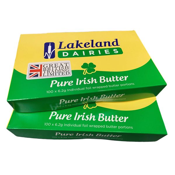 Lakeland Irish Salted Butter 2 x 100 Individual Foil Wrapped Portions from GREAT BRITISH TRADING LIMITED