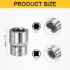 sourcing map 8pcs E-Torx Socket 3/8" Drive E18 External Torx Deep Socket CR-V 6 Point Spline Socket Star Female Bit Socket for Auto Repairs Home Maintenance DIY Hand-Making 1.2" Length