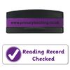 Stackable Reading Record Checked Tick Pre Inked School Teachers Feedback Marking Stamper Stamp 44x13mm Primary Teaching Services (Purple)