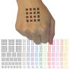 Simplistic Mudcloth Pattern Temporary Tattoo Water Resistant Fake Body Art Set Collection - Brown (One Sheet)