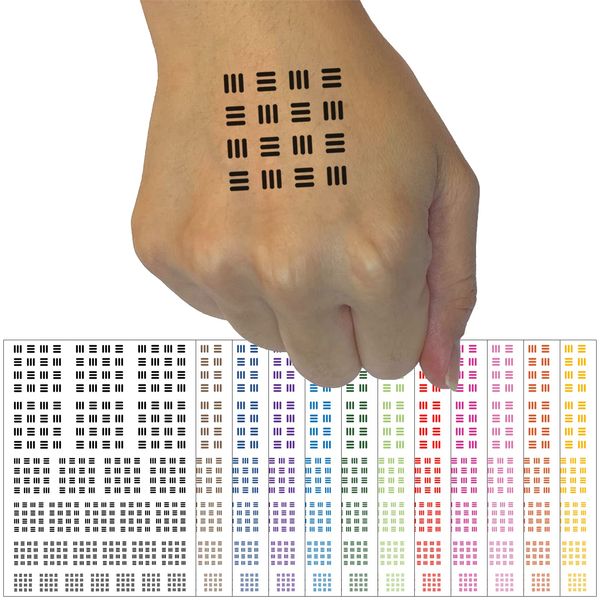 Simplistic Mudcloth Pattern Temporary Tattoo Water Resistant Fake Body Art Set Collection - Brown (One Sheet)