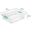 Sterilite Large Clip Box, Stackable Small Storage Bin with Latching Lid, Plastic Container to Organize Paper, Office, Clear Base and Lid, 1-Pack