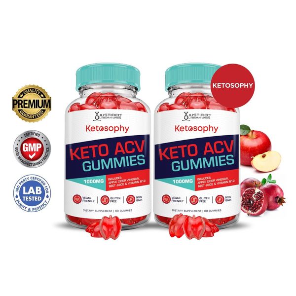 Ketosophy Keto ACV Gummies 1000MG Apple Cider Vinegar 120 Gummys