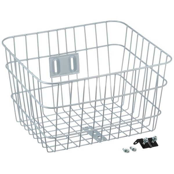 NOGUCHI Bicycle Basket [Square Wire Basket] Silver Large Front