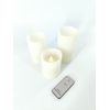 Battery Operated White Pillar Candles - 3 Pack. With Remote Control