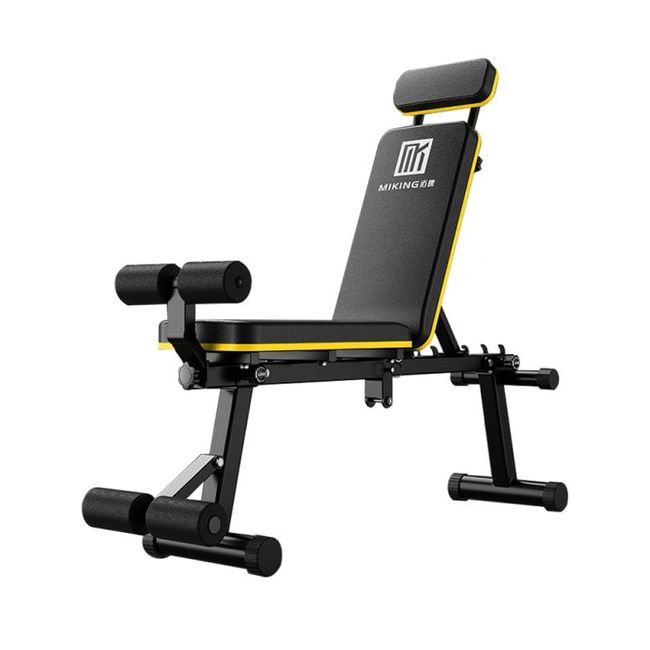 Foldable Back Extension Roman Chair Waist Strengthening Exercise Equipment Bench Press, 1_b08 Standard Model-Yellow Collection Plus