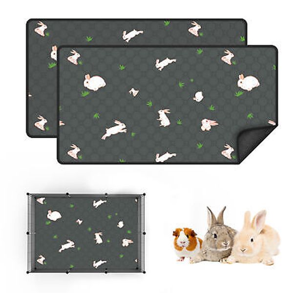 Guinea Pig Cage Liner -2Pc Washable Pee Pads Reusable&Anti Slip Bedding Pee Pads