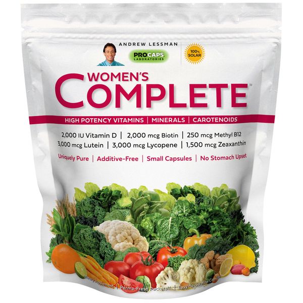 ANDREW LESSMAN Multivitamin - Women's Complete 30 Packets – High Potencies of 30+ Nutrients, Essential Vitamins, Minerals & Carotenoids. Small Easy-to-Swallow. No Binders, No Fillers, No Additives