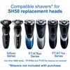 SH50 Replacement Heads for Philips Norelco 5000 Series Shavers, Replacement Blades for Philips Norelco series S5210,S5205 and S5074 series 6-pc Pack.