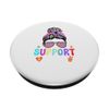 Support Squad Messy Bun Thyroid Cancer Awareness PopSockets mit austauschbarem PopGrip