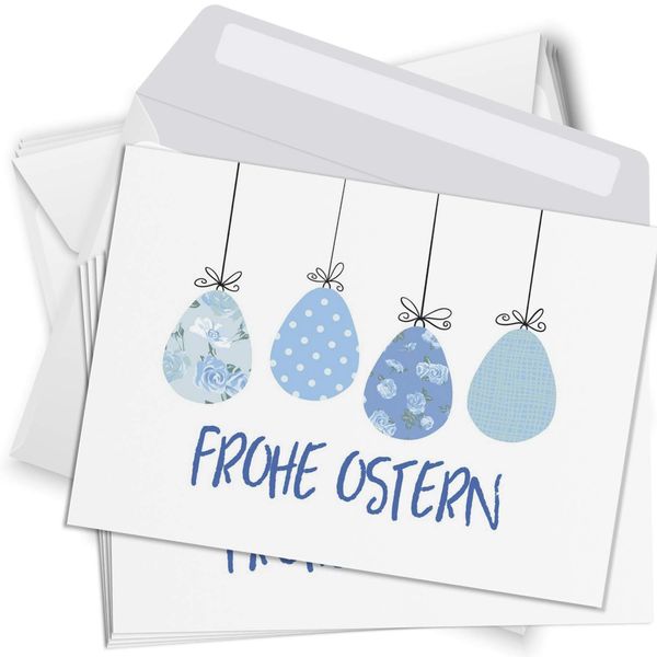 Einladungskarten Manufaktur Hamburg Set of 10 Postcards for Easter with Envelopes - Easter Cards Modern Happy Easter Eggs Vintage Modern Easter Postcards