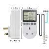KETOTEK Digital Thermostat Plug Socket Temperature Controller 220V with Sensor Probe, Thermostatic Plug Heating Cooling for Greenhouse Freezer Refrigerator Fermentation
