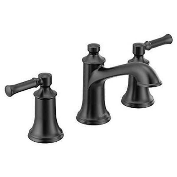 Moen T6805BL Dartmoor Two-Handle Widespread Bathroom Faucet, Valve Required, Mat