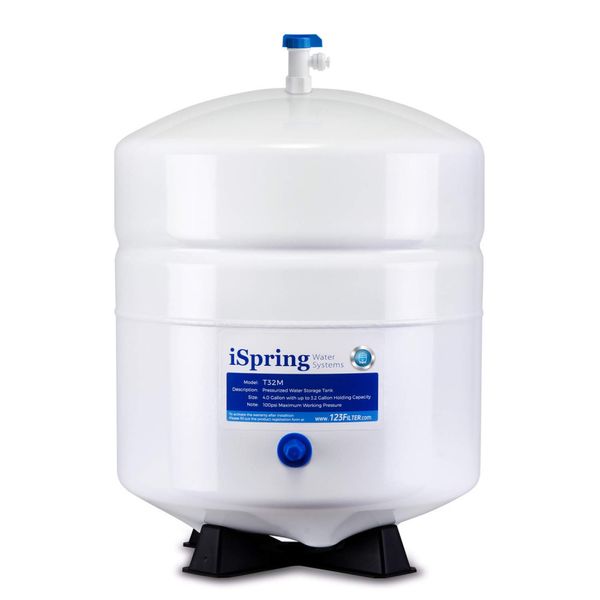 iSpring T32M Pressurized Water Storage Tank with Ball Valve for 4 Gallon