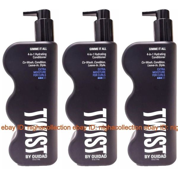 3 x TWIST OUIDAD Gimme It All 4-in-1 Co-Wash Leave-in Style Conditioner 16 oz Ea