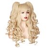 ColorGround Long Curly Cosplay Wig with 2 Ponytails (Blonde)