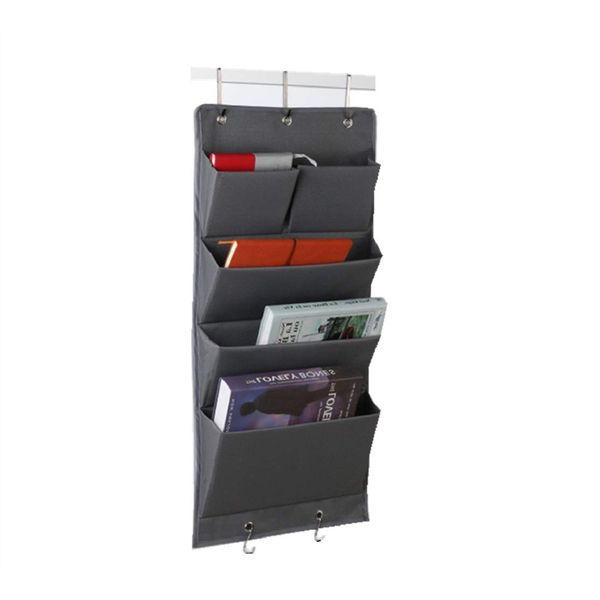 OKUSU-JP Folding Wall Pocket, Door Hanger Pocket, 4 Tiers, 5 Pockets, Wall Hanging, Over the Door, Storage Pocket, Convenient Goods, Washable, Perfect for Storing Magazines, Documents, Newspapers, etc