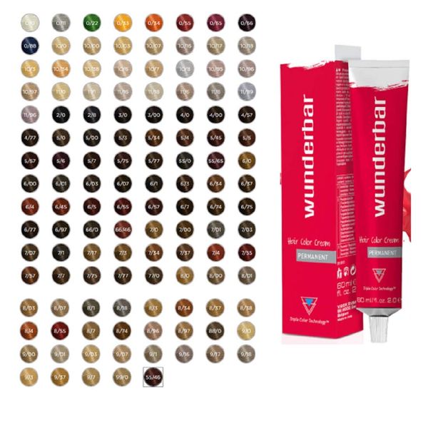 WUNDERBAR - PERMANENT HAIR COLOUR CREAM - FULL RANGE 60ML (6/45)