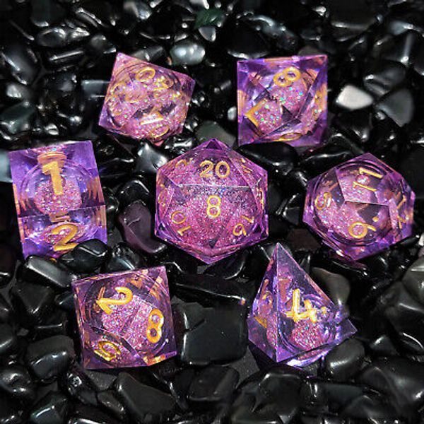 7pcs Polyhedral Dice Set for Dungeons & Dragons DND RPG MTG Game Toy Bag