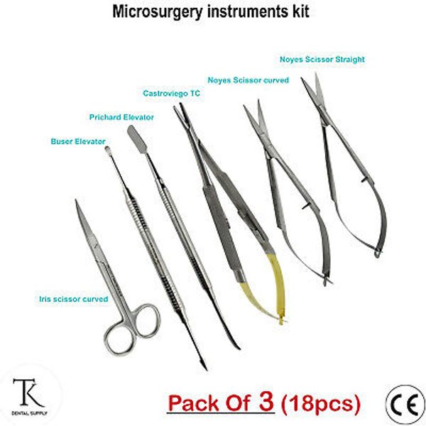 Pack Of 3 (18pcs) Surgical Needle Holders Forceps Hemostat Dental Instruments CE