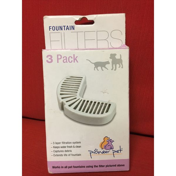 Pet Replacement Filters For Ceramic And Stainless Steel Fountains 3-Pack Pioneer