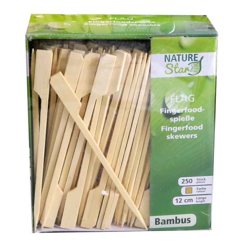 1000 Pz Spiedino Lungo 1 Punta Legno Bambù 250 mm Food