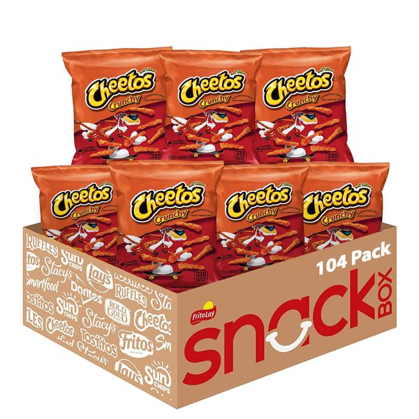 Cheetos Cheese Flavored Snacks, Crunchy, 1 Ounce (Pack of 104)