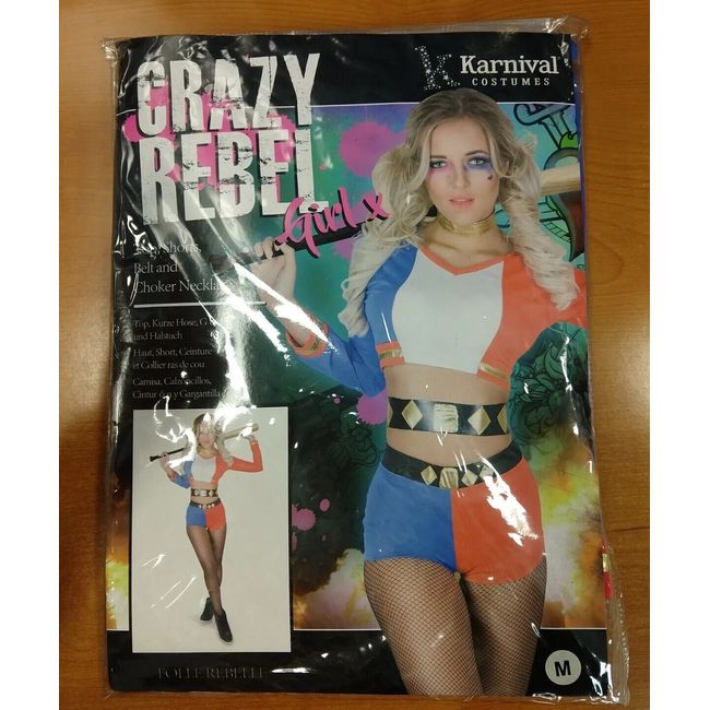 Crazy Rebel Girl Karnival Halloween Costume (Size: Medium) NEW - AB4702