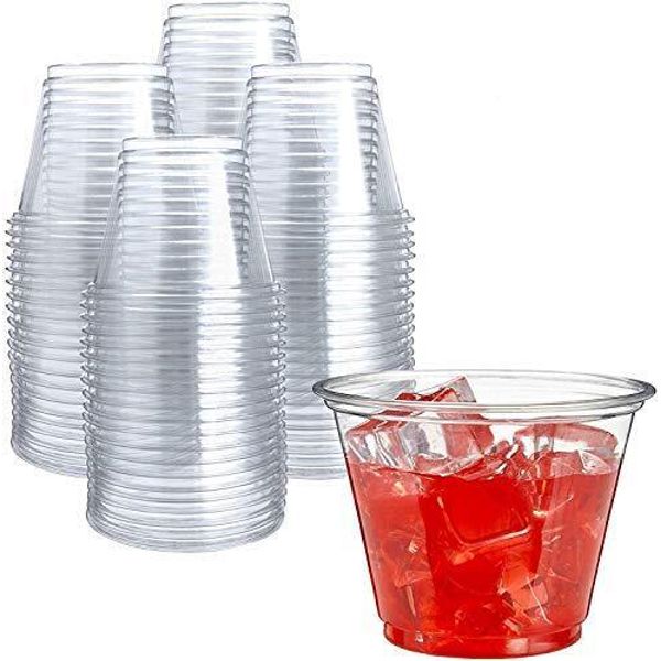 250 Clear Plastic Cups 9 Oz Plastic Cups Clear Disposable Cups Pet Clear Cups Pl