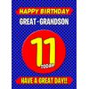 Great Grandson 11th Birthday Card