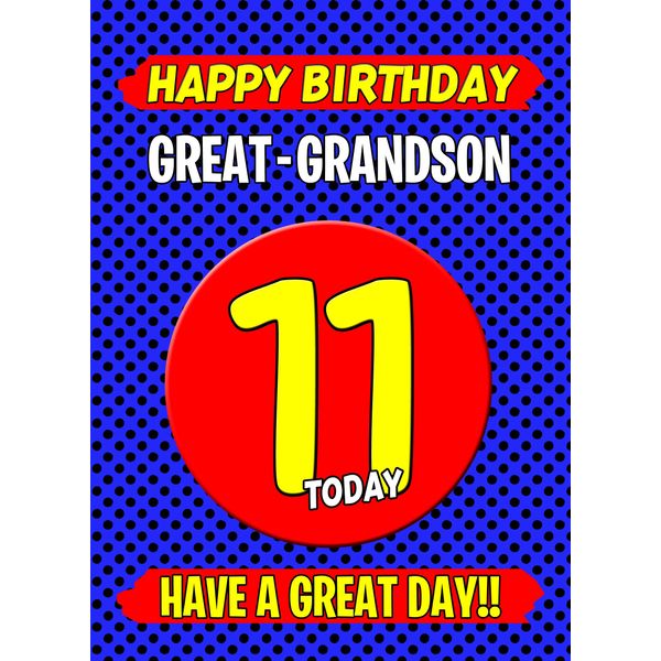 Great Grandson 11th Birthday Card