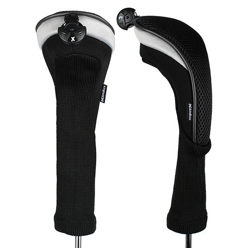 Andux 3pcs/Pack Long Neck Golf Hybrid Club Head Covers Dial No. Tag CTMT-02 Black