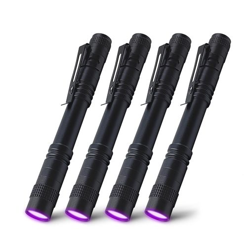 Naiveisland UV Black Light Flashlight - LED Pen Light Handheld Blacklight Detector for Pet Urine, Leak, Hotel Inspection, Dry Stains, and Bed Bugs,4-Pack