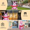 5FT Pink Rabbit Inflatable Easter Cute Bunny LED Lights Outdoor Garden Yard Deco