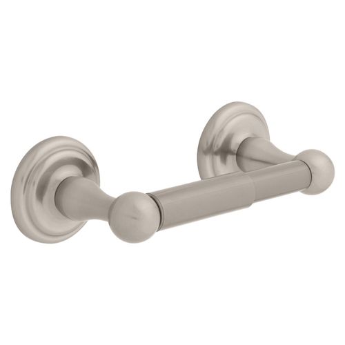 Franklin Brass Jamestown (1-Pack) Toilet Paper Holder Brushed Nickel Tissue Roll Holder for Bathroom Organization and Storage Spring-Loaded Toilet Tissue Holder Wall Bathroom Accessories 9008SN