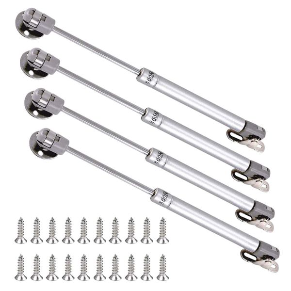 Gas Spring Automatic Lid Stay Support Kitchen Cabinet Cupboard Door Toy Box Hydraulic Spring Gas Strut Piston Soft Opening Hinges for Flap Fittings Pack of 4 (100N)