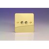 Varilight - 2G 1 or 2W 10A Classic Toggle Switch Ultra Flat Polished Brass - XFVT2