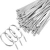100 PCS Stainless Steel Cable Ties,Metal Self-Locking Cable Zip Ties (200mm)