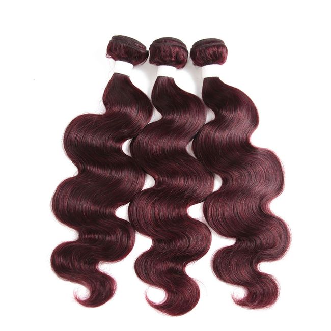 REMY HAIR Red Human Hair Bundles 99j Body Wave Bundles 16 18 20 Inch Burgundy Bundles Unprocessed Brazilian Virgin Hair Human Hair Bundles 3 Bundles Auburn Hair Double Weft Extension Hair