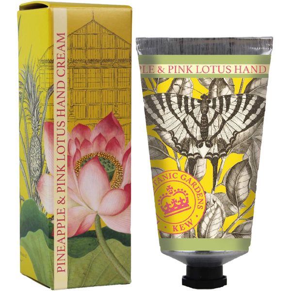 Sanwa Trading English Soap Company KEW GADEN Series Cue Garden Series Luxury Hand Cream Luxury Hand Cream, Pineapple & Pink Lotus Pineapple & Pink Lotus 75ml (x1)