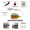 Luck E Strike Hydra-Vibe 1/2 Ounce Spinnerbait with Custom Blades for High Frequency Pulse