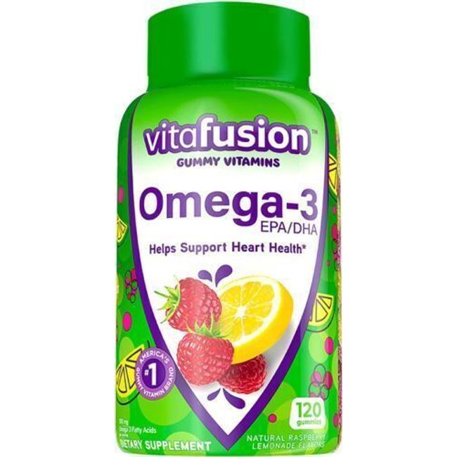 Vitafusion Omega-3 Gummy Vitamins, Berry Lemonade Flavored, Heart Health...