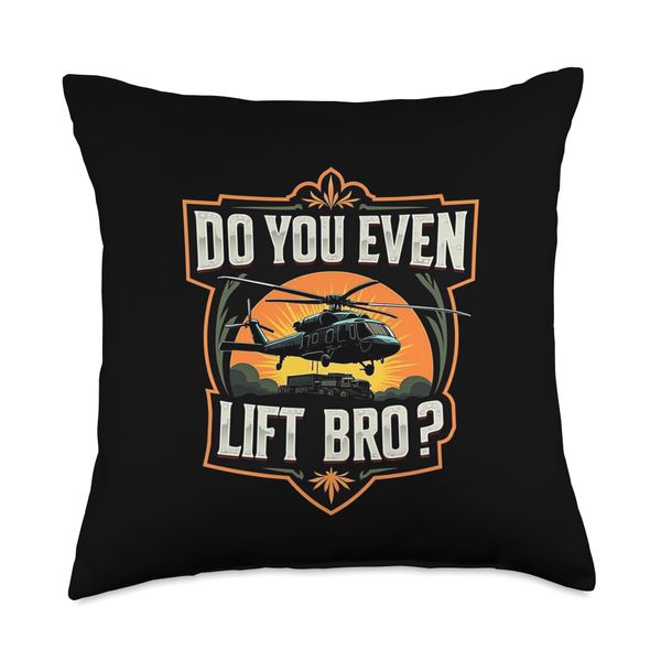 Do You Even Lift Bro? - Helicopter lover Throw Pillow