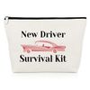 New Driver Gift Makeup Bag Driving License Gift for Driver Driving Test Passer Best Friend Daughter Congratulations Gift Graduation Gift Cosmetic Bag Birthday Appreciation Gift Travel Cosmetic Pouch