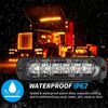 4 X 6 LED Emergency Strobe Lights Amber White Warning Flashing Beacon Light Bar