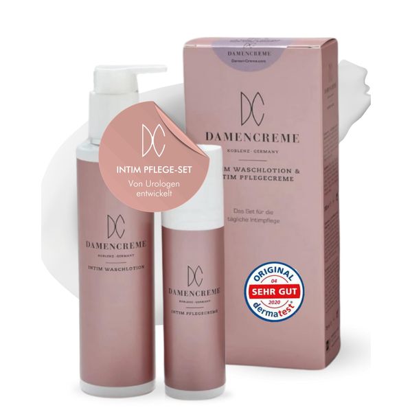 DAMENCREME Intimpflege Set für Frauen I Intim Creme 75 ml & Intim Waschlotion 200 ml I Sanfte Pflege & Reinigung I Intimpflege Damen vom Gynäkologen empfohlen I vegan & dermatologisch getestet