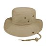 MG Brushed Twill Aussie Side Snap Hat w/ Chin Cord (Khaki, Small)
