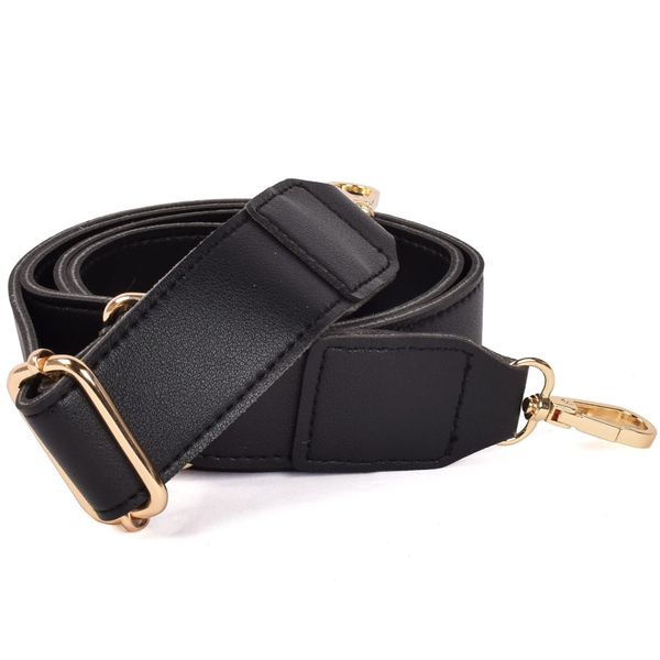 Lelotte Shoulder Strap, Thick, For Bags, Single Item, Adjustable, Replacement, Shoulder Strap, Leather, Black