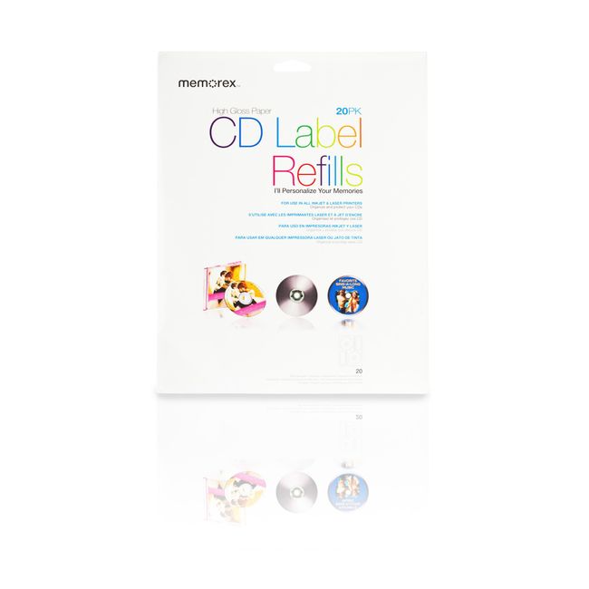 20-Labels White Photo Gloss CD Labels 1440dpi for Inkjets